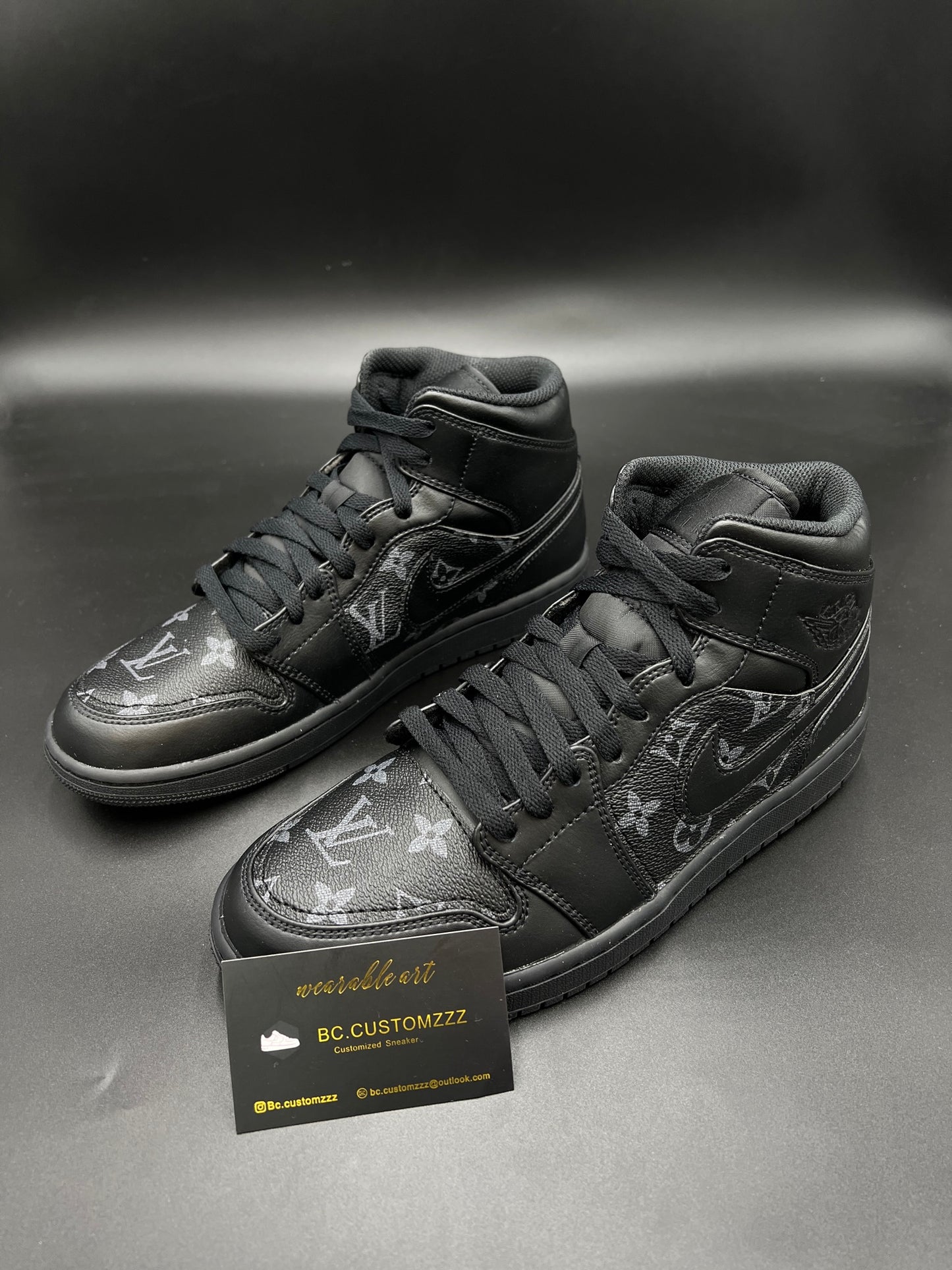 Black Nike Air Jordan 1 x strd black LV