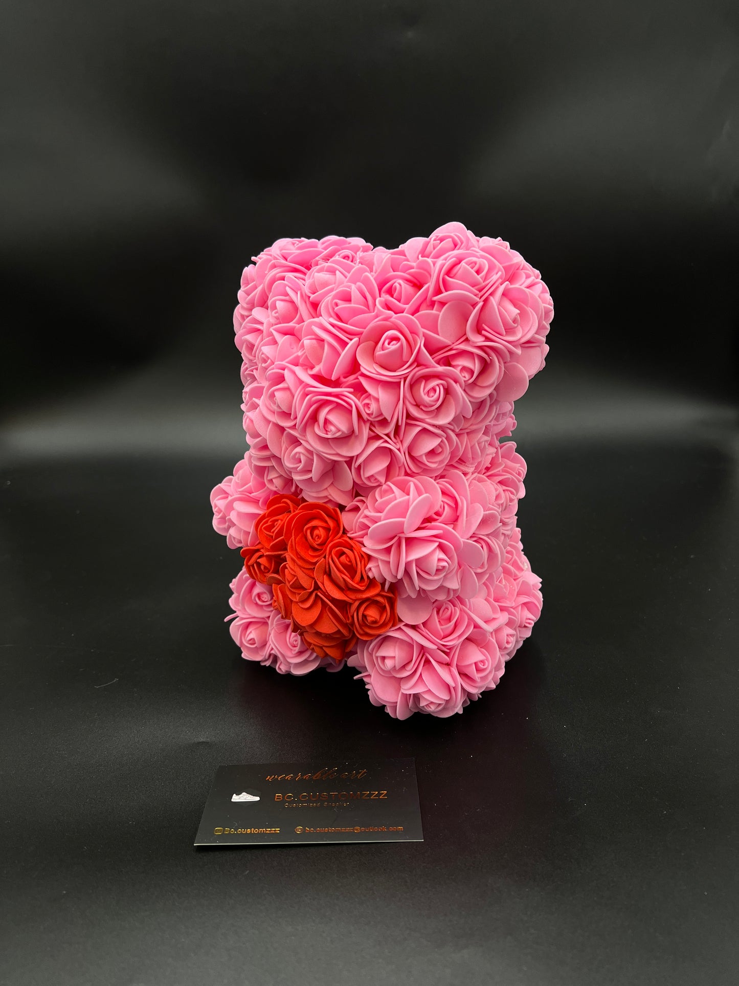 Rose Bear | Pink + Red Heart