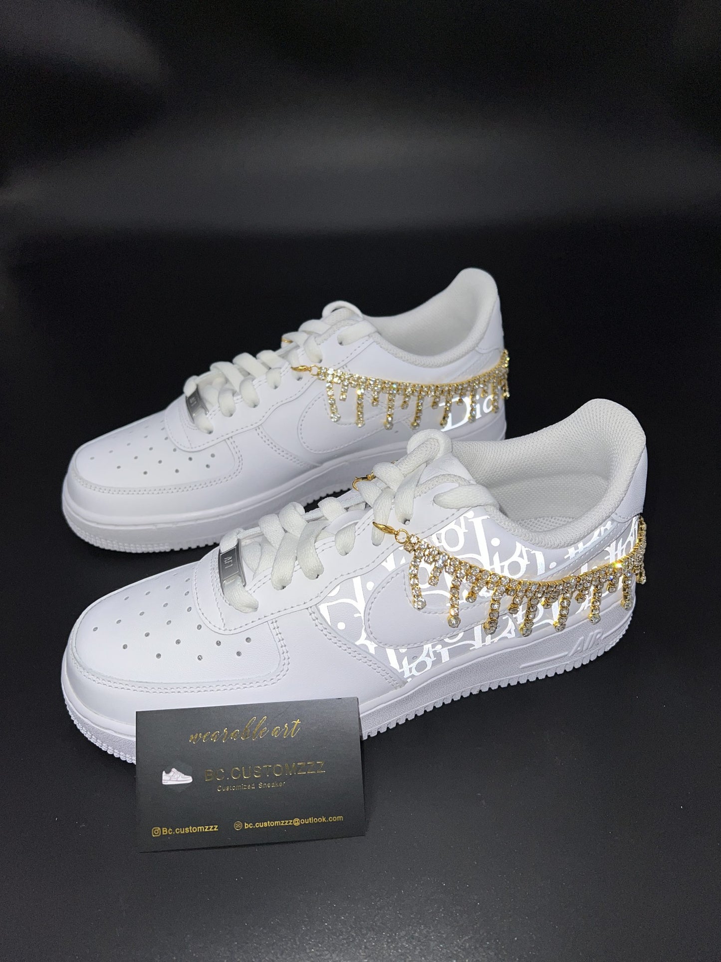 Nike Air Force 1 x reflective Dio* x Gold Chain