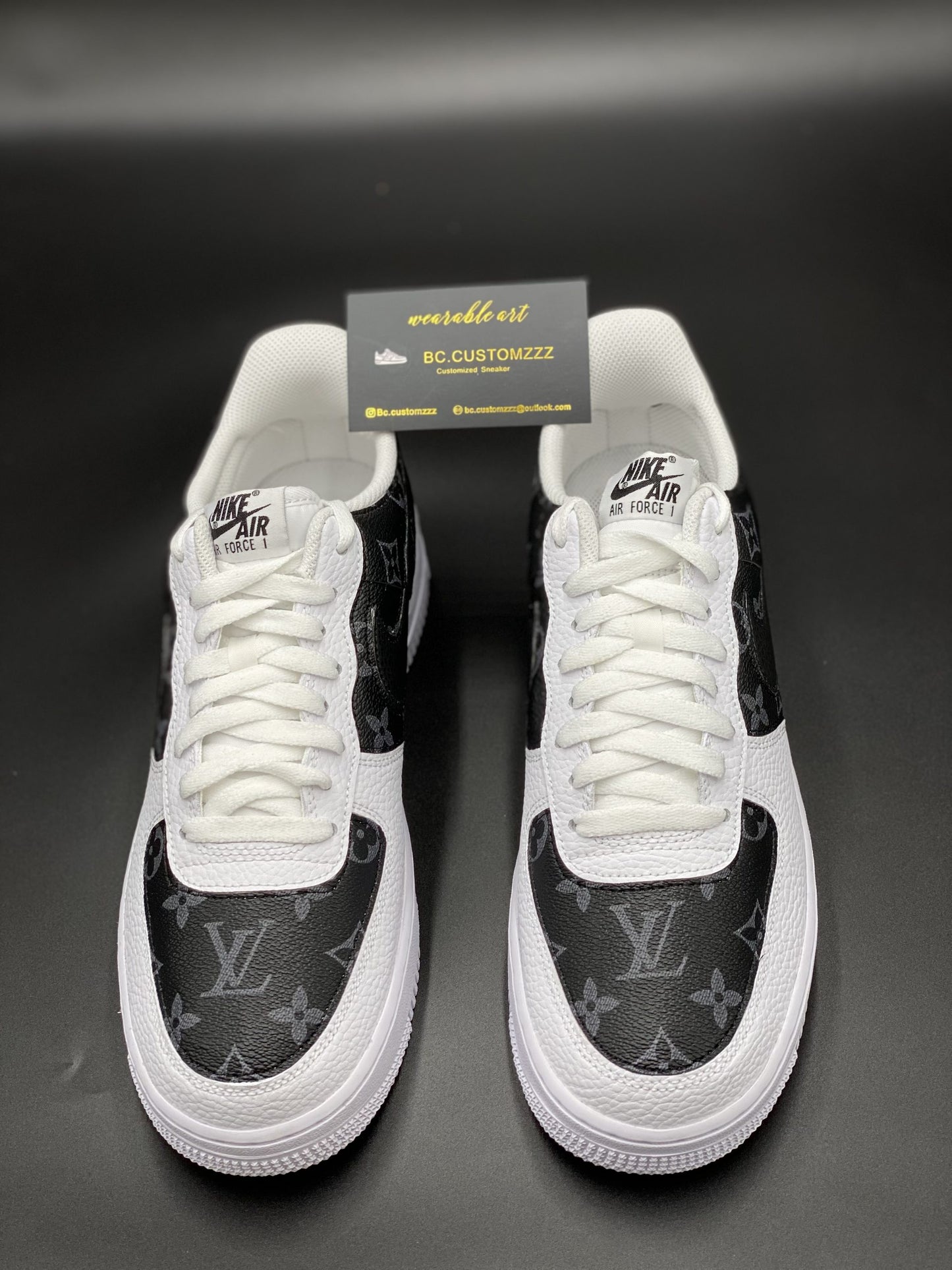 Nike air force 1 black swoosh x Limited grey on black LV