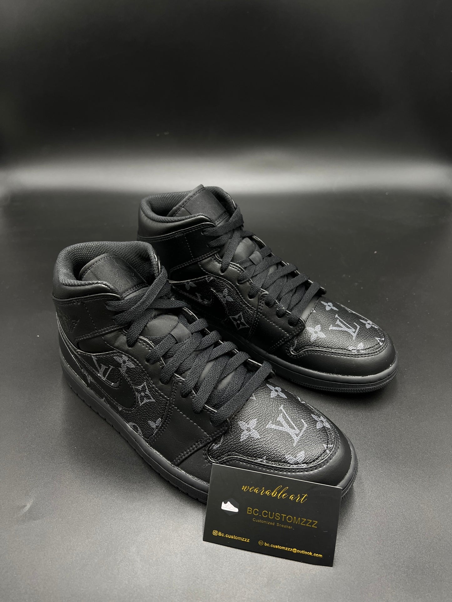 Black Nike Air Jordan 1 x strd black LV