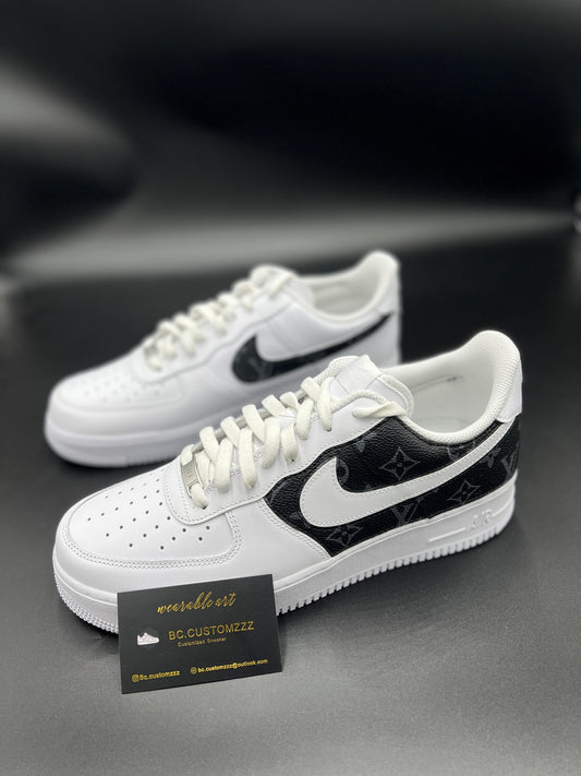 Nike Air Force 1 x outside/swoosh grey on black LV