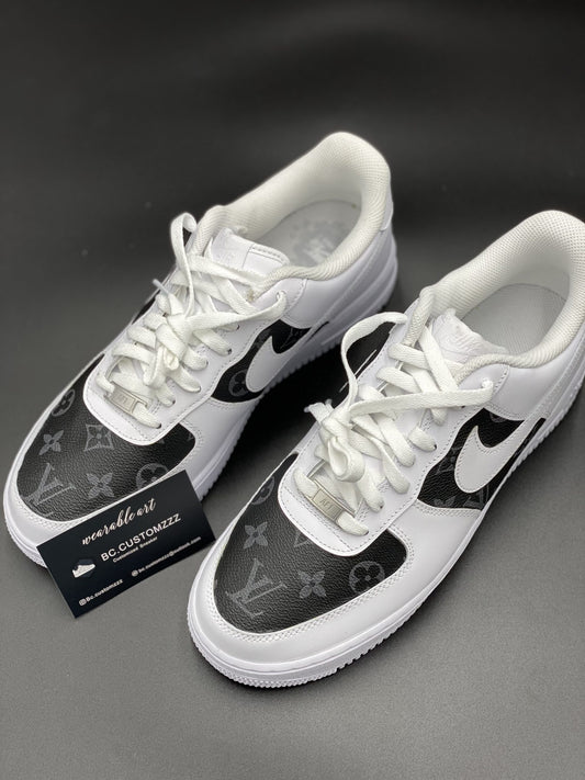 Nike Air Force 1 x grey on black LV
