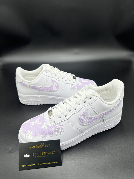 Nike Air Force 1 x purple swoosh LV