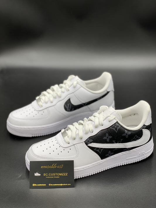 Nike Air Force 1 x reverse grey on black LV