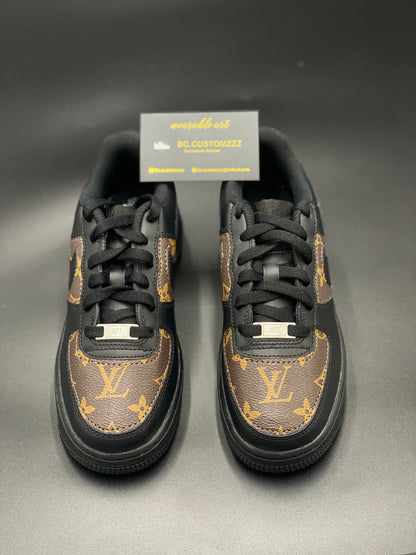 Black Nike Air Force 1 x strd brown LV