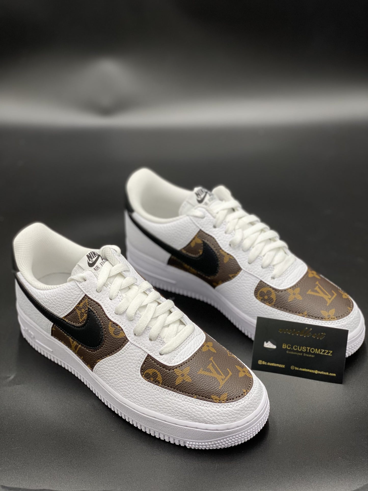 Nike air force 1 black swoosh x strd brown LV