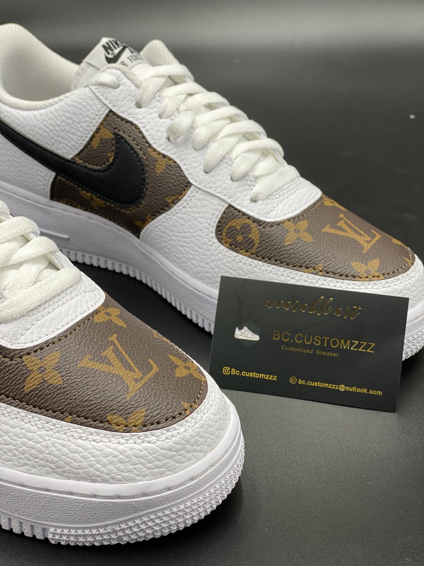 Nike air force 1 black swoosh x strd brown LV