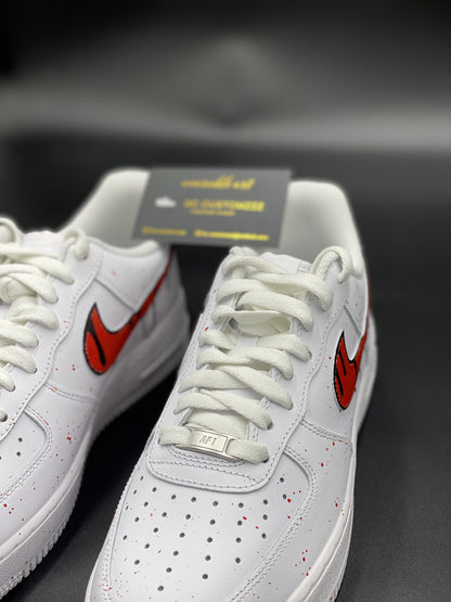 Nike air force 1 x red swoosh x black “DRIP”