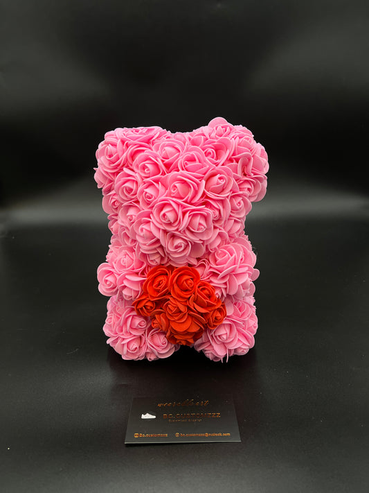 Rose Bear | Pink + Red Heart
