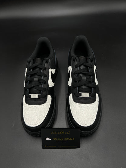 Black Nike air force 1 x white LV