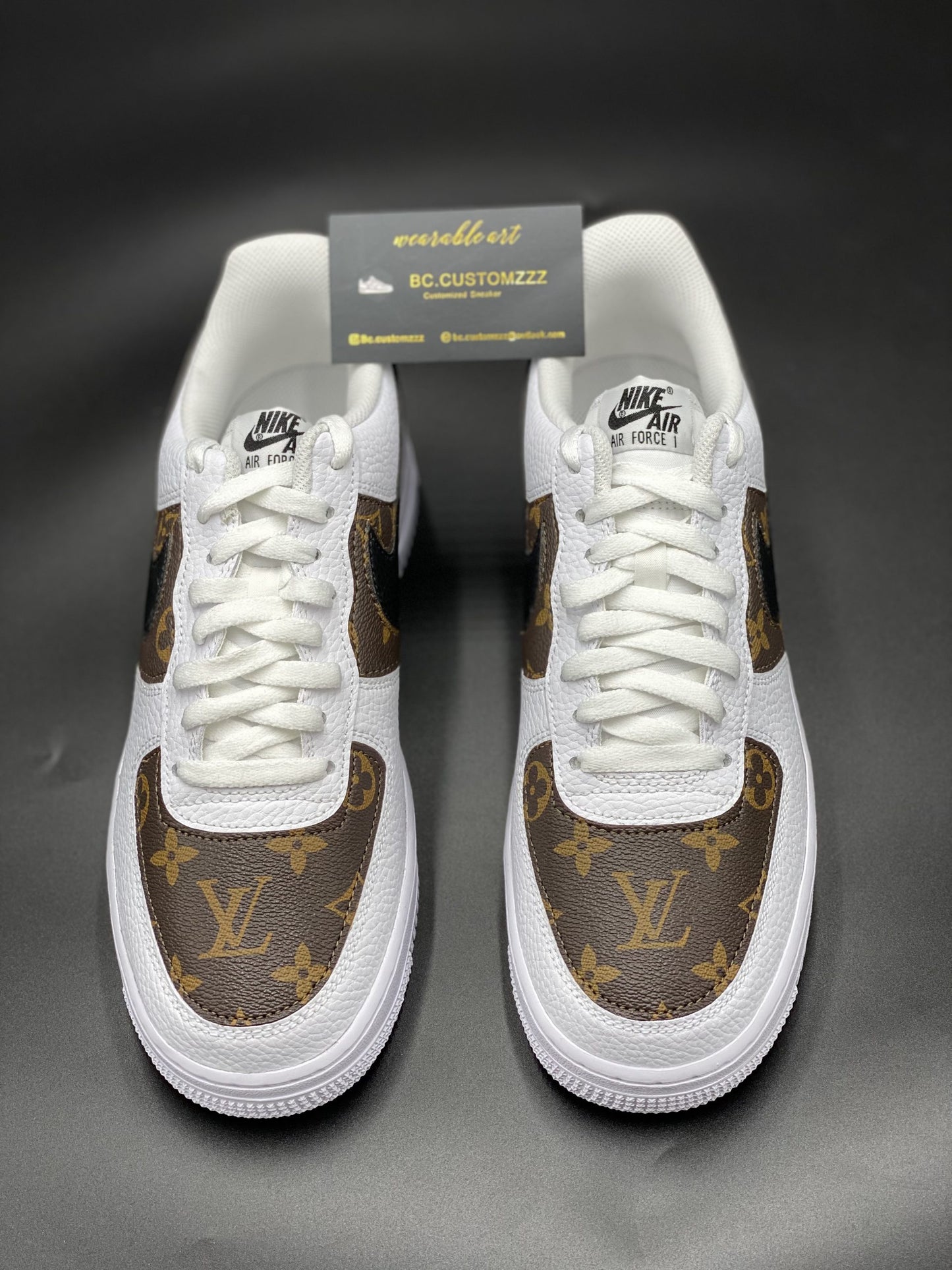 Nike air force 1 black swoosh x strd brown LV