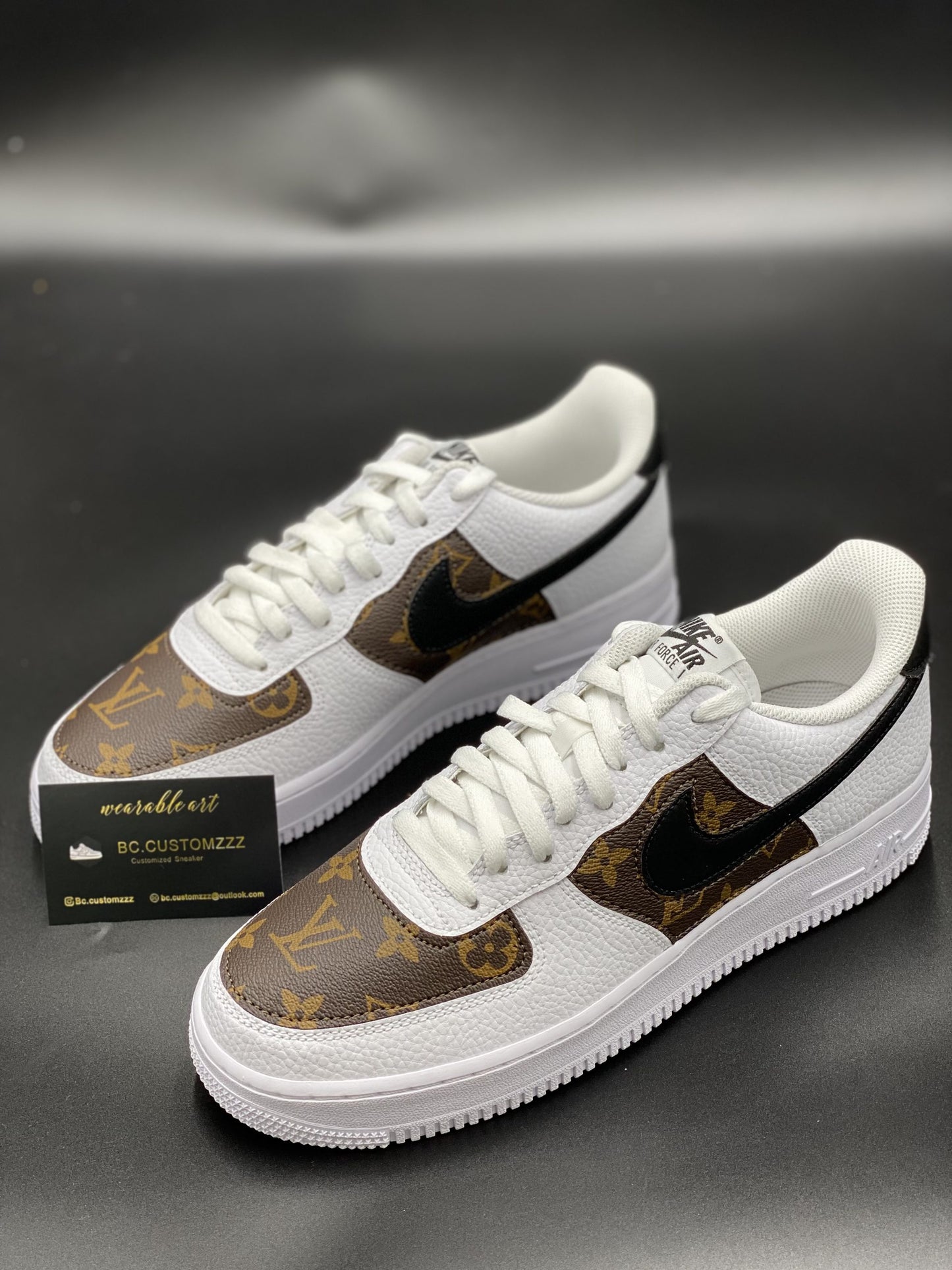 Nike air force 1 black swoosh x strd brown LV