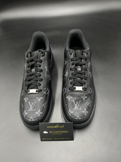 Black Nike Air Force 1 x strd grey on black LV