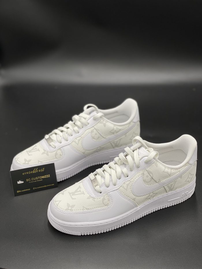 Nike air force 1 x Limited Edition Grey on white LV - BC.Customz